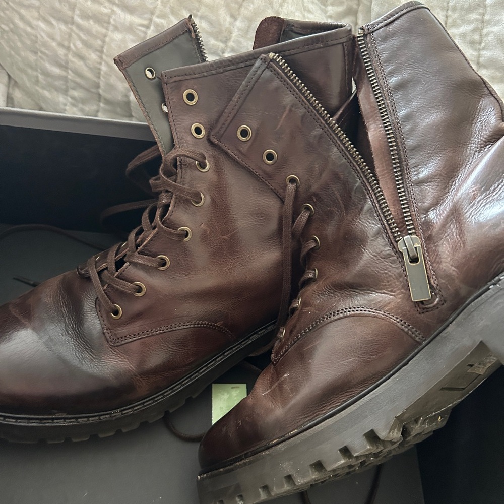 Thursday Boot Company Gray and White Combat Boots - Picture 4 of 7